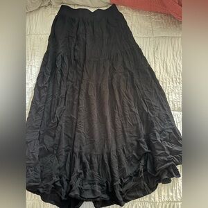Black Tiered Maxi Skirt - Small